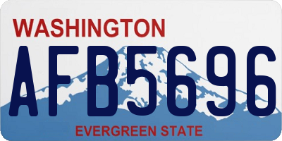 WA license plate AFB5696