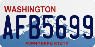 WA license plate AFB5699