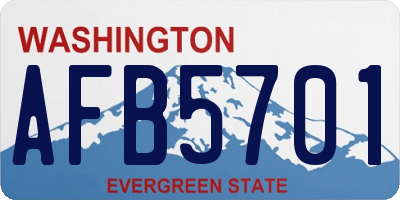 WA license plate AFB5701