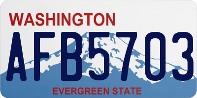 WA license plate AFB5703