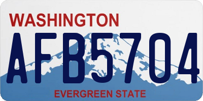 WA license plate AFB5704