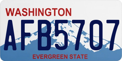 WA license plate AFB5707