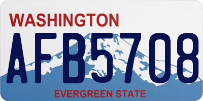 WA license plate AFB5708