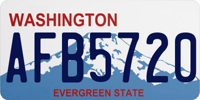 WA license plate AFB5720