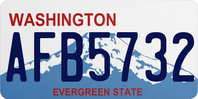 WA license plate AFB5732