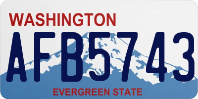WA license plate AFB5743