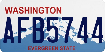 WA license plate AFB5744