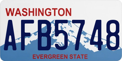 WA license plate AFB5748