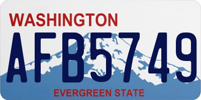 WA license plate AFB5749