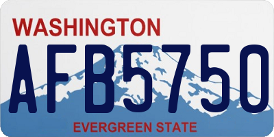 WA license plate AFB5750