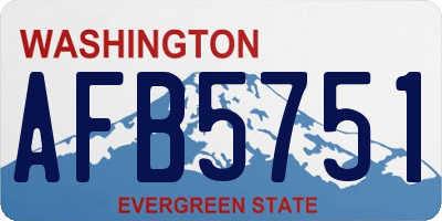 WA license plate AFB5751