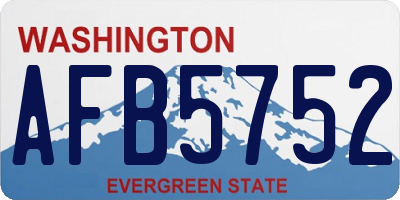 WA license plate AFB5752