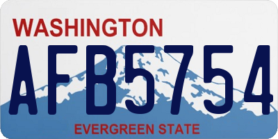 WA license plate AFB5754