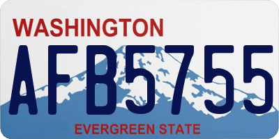 WA license plate AFB5755