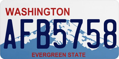 WA license plate AFB5758