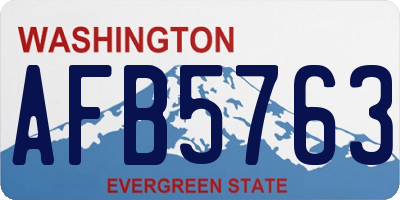 WA license plate AFB5763
