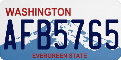 WA license plate AFB5765