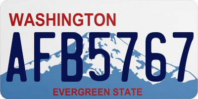WA license plate AFB5767