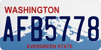 WA license plate AFB5778