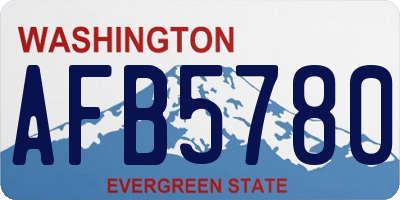 WA license plate AFB5780