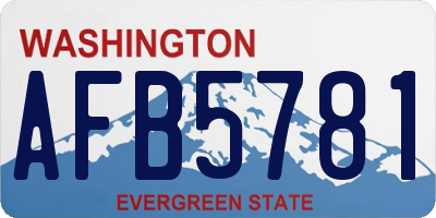 WA license plate AFB5781
