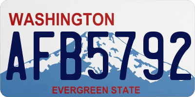 WA license plate AFB5792