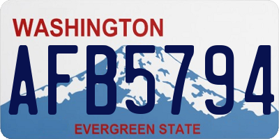 WA license plate AFB5794