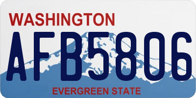 WA license plate AFB5806