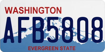 WA license plate AFB5808