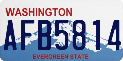 WA license plate AFB5814