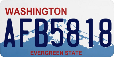 WA license plate AFB5818