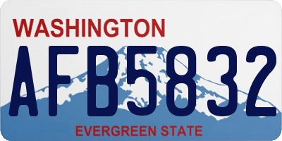 WA license plate AFB5832