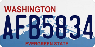 WA license plate AFB5834