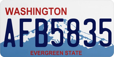 WA license plate AFB5835