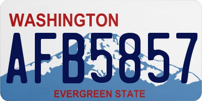 WA license plate AFB5857