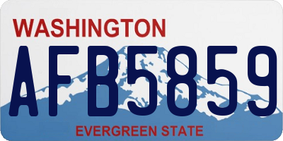 WA license plate AFB5859
