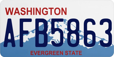 WA license plate AFB5863
