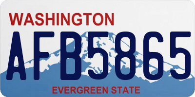 WA license plate AFB5865