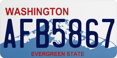 WA license plate AFB5867