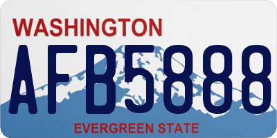 WA license plate AFB5888
