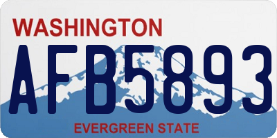 WA license plate AFB5893
