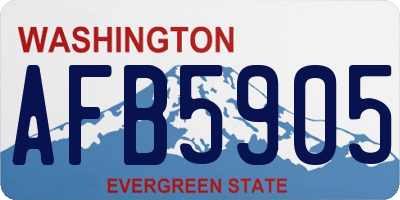 WA license plate AFB5905
