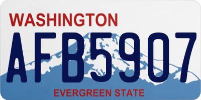 WA license plate AFB5907