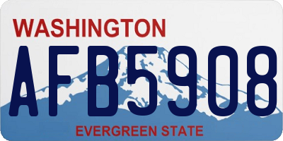 WA license plate AFB5908