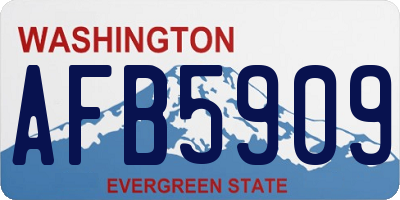 WA license plate AFB5909