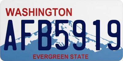 WA license plate AFB5919