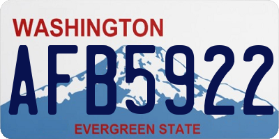 WA license plate AFB5922