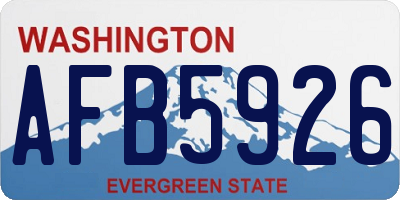 WA license plate AFB5926