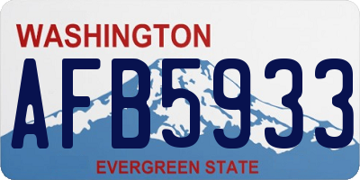 WA license plate AFB5933