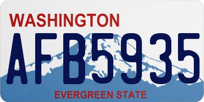 WA license plate AFB5935